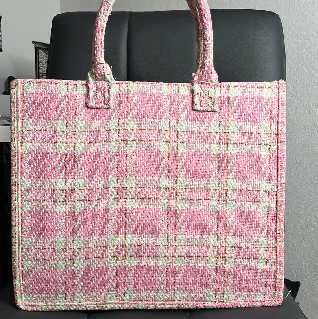 Burberry pink store tote bag