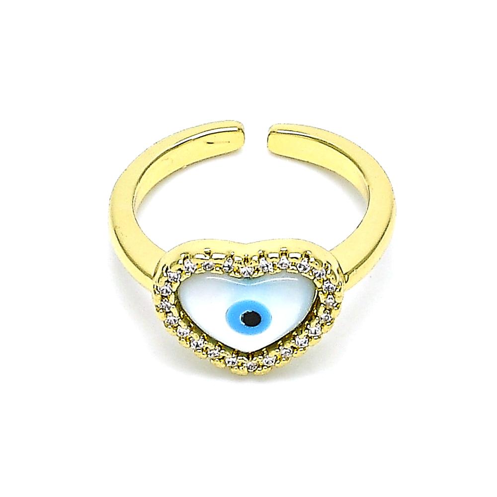 White heart Evileye Ring