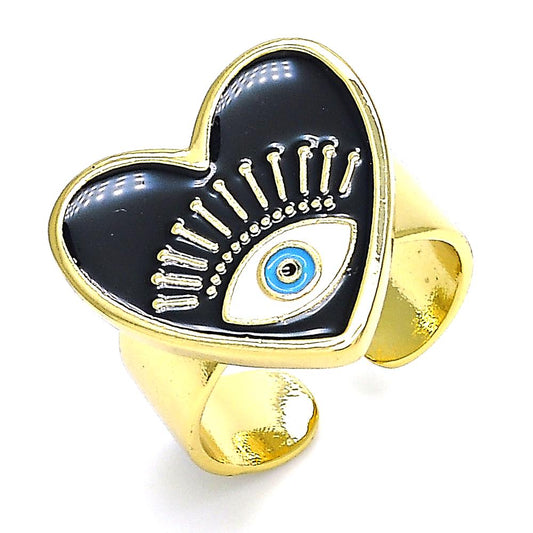 Heart Evil eye ring