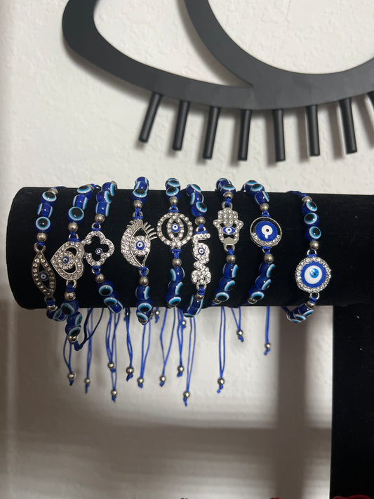 Blue & Silver Evil Eye Bracelet