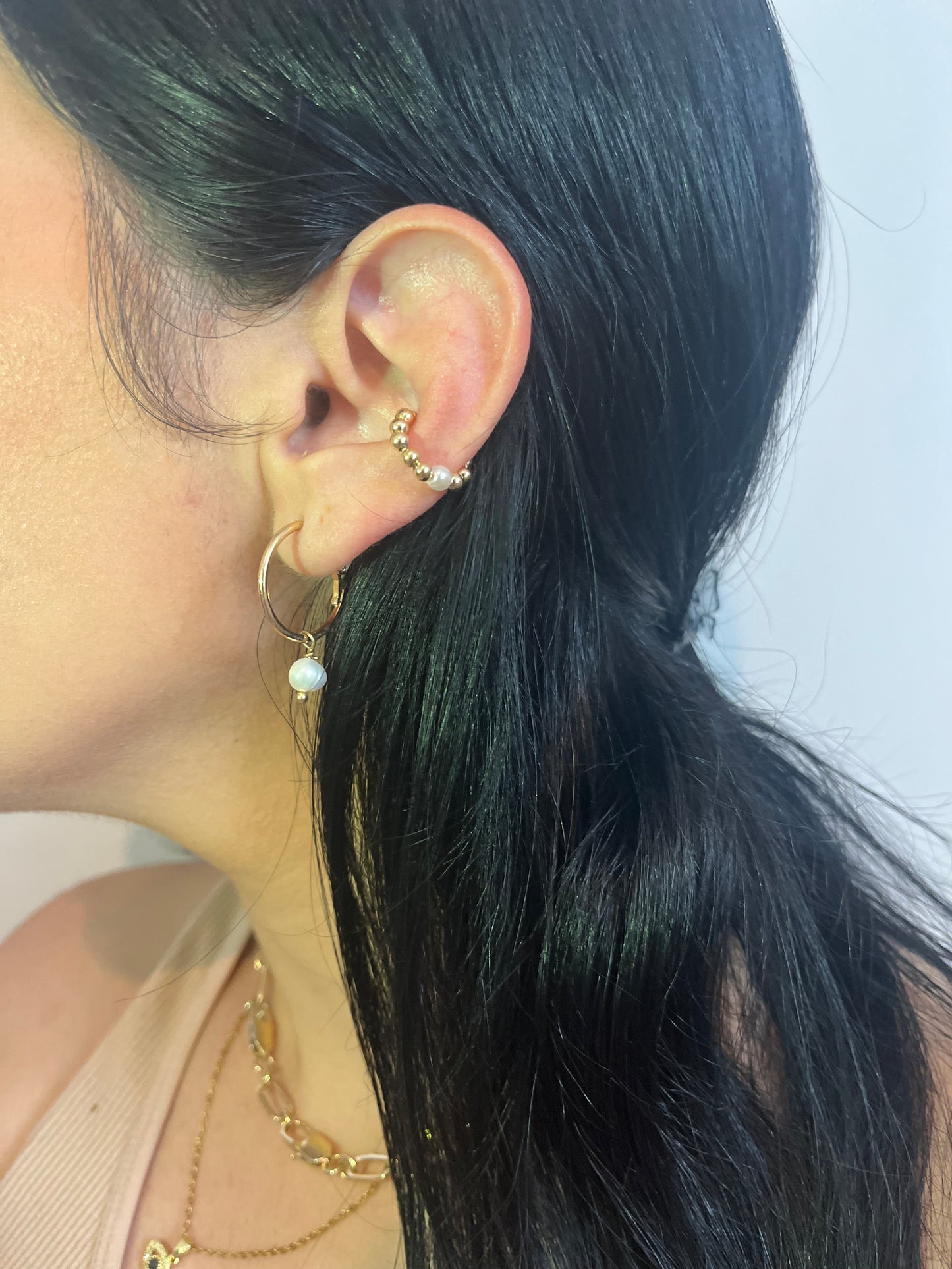 Gold and Pearl Ear cuff