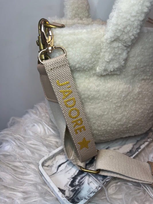 Beige and Gold Keychain and Bagcharm