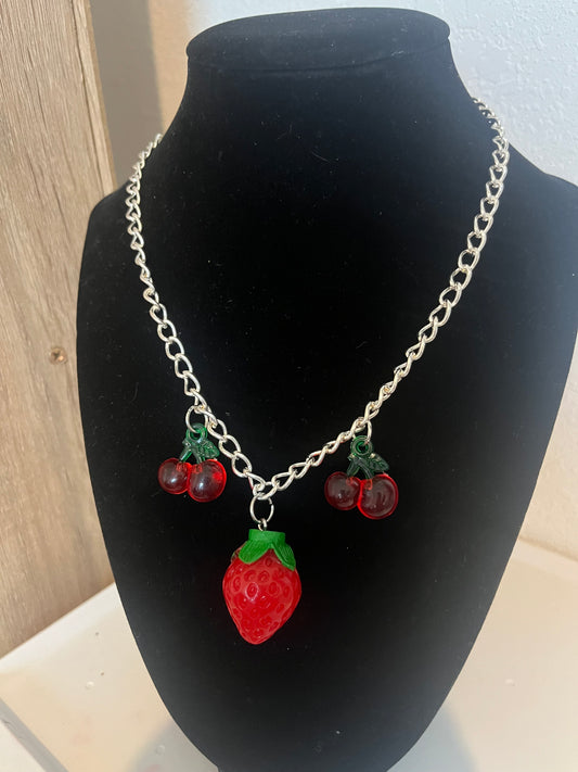 Strawberry & Cherry Necklace