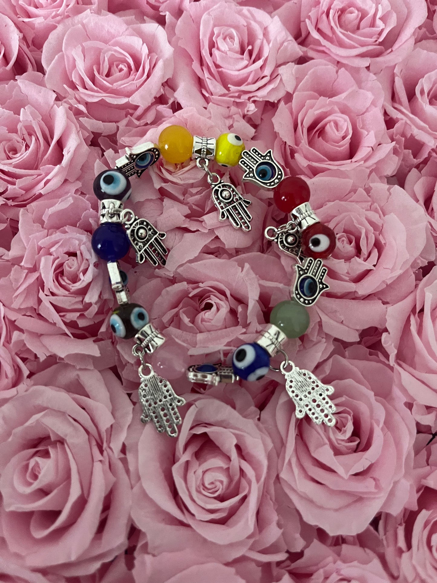 Evil eye/hamsa hand charm bracelet