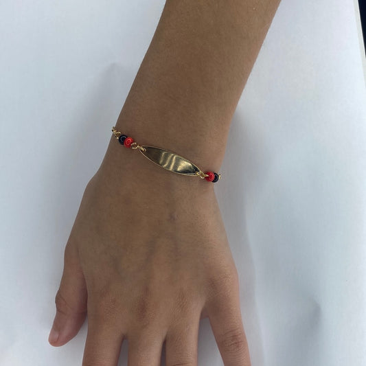 Kids Bracelet with red & black beads Unisex