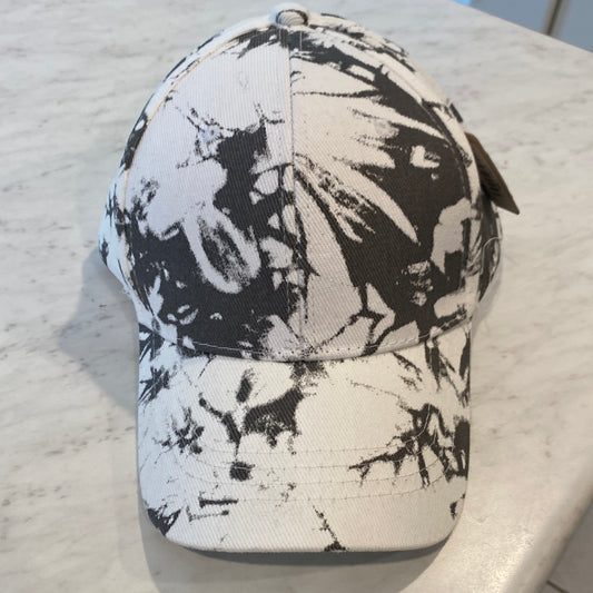 Grey Marbled Print Hat Unisex