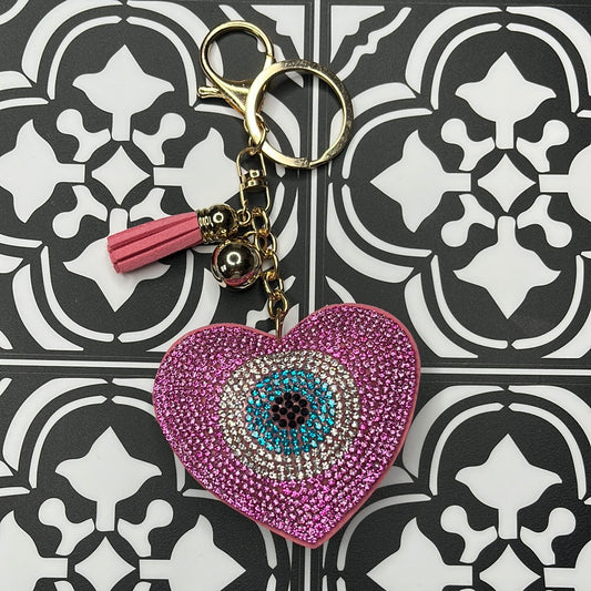 Pink Evil Eye Bag Charm