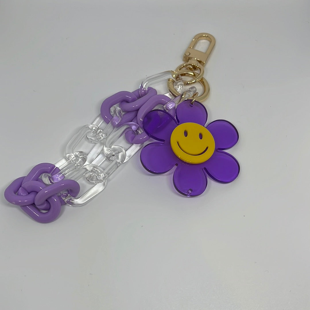 Purple daisy keychain/Bag Charm