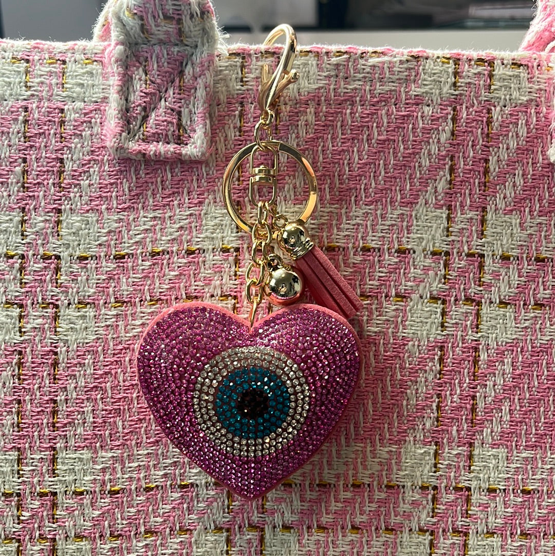 Pink Evil Eye Bag Charm