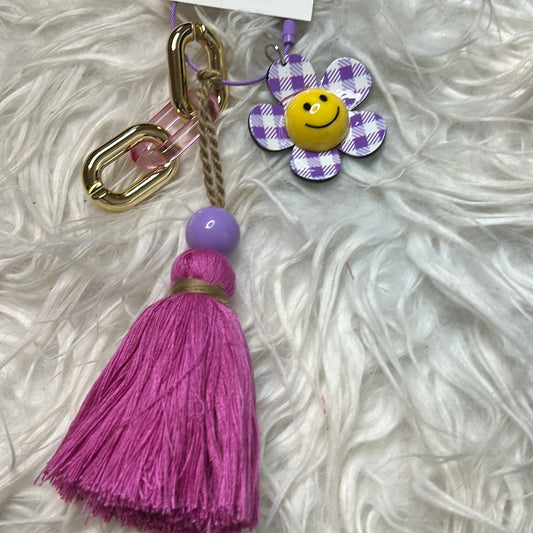 Smiley Face Purple Keychain